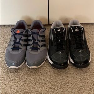 Two pairs barely worn Adidas tennis shoes- $35!